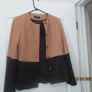 Spiegel Black  & Tan Short Winter PeaCoat Size 10